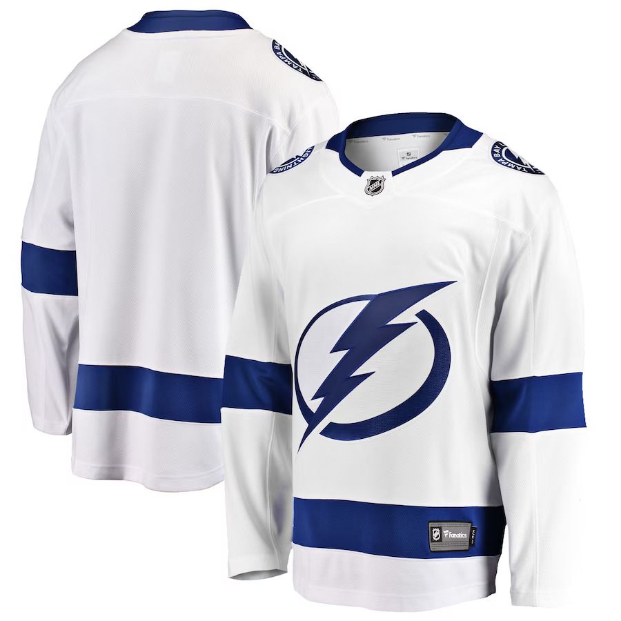 Men Tampa Bay Lightning Fanatics Branded White Breakaway Away NHL Jersey